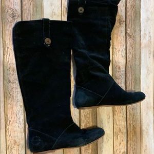 Black leather ugg boots